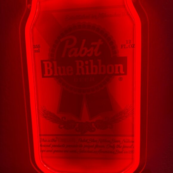 Pabst Blue Ribbon Neon Light Wall Art 6"x12" - Picture 2 of 3
